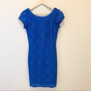 Laundry by shelli segal blue lace cap sleeve dress